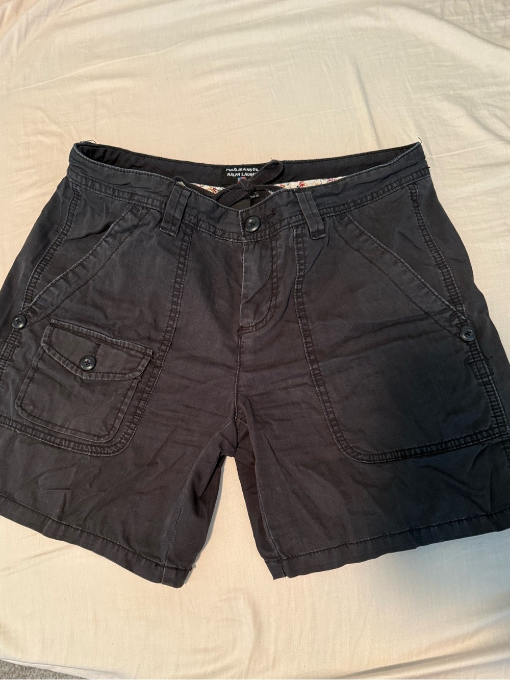 Polo by Ralph Lauren Black Cargo Shorts - 100% Cotton